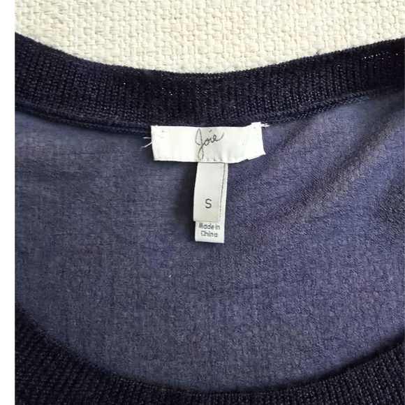 Joie Navy Blue Tissue Sweater Top Small - Picture 3 of 3